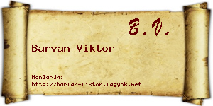Barvan Viktor névjegykártya